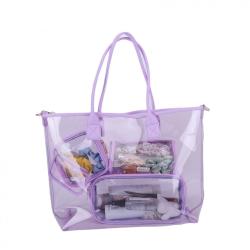 keymay 90%clear wholesale Custom waterproof Beautiful transparent bag with custom pvc stadium