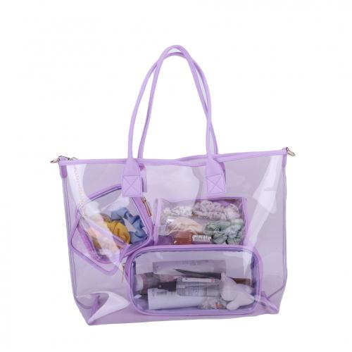 keymay 90%clear wholesale Custom waterproof Beautiful transparent bag with custom pvc stadium