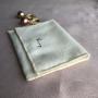 Silk Printed Silver Luxury Cotton Flannel Envelope Jewelry Packaging Pouch with Flap