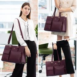 2022 LOVEVOOK Women 15.6in Waterproof Leather Computer Bag Work Tote Bags Large ladies Handbags Briefcase Laptop Bags