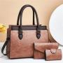 New wholesale luxury leather fashion quilted leather handbags set women's large capacity women's shoulder bags 2024