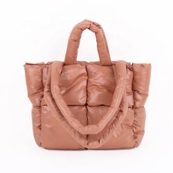 CHANGRONG Custom  Winter Down Cotton Soft Large Shoulder Bag ladies quilted puffy handbag