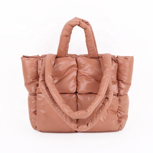 CHANGRONG Custom  Winter Down Cotton Soft Large Shoulder Bag ladies quilted puffy handbag