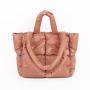 CHANGRONG Custom  Winter Down Cotton Soft Large Shoulder Bag ladies quilted puffy handbag