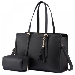 LOVEVOOK high quality 2pc/set PU leather Canvas Laptop Tote bag School shopping Casual handbag Shoulder Crossbody Bags for Women