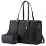 LOVEVOOK high quality 2pc/set PU leather Canvas Laptop Tote bag School shopping Casual handbag Shoulder Crossbody Bags for Women