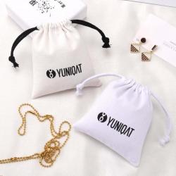 High Quality Polyester Cotton Key Jewelry Storage Packing Bag Reusable Drawstring Custom Logo Printing Gift Canvas Pouch