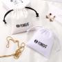 High Quality Polyester Cotton Key Jewelry Storage Packing Bag Reusable Drawstring Custom Logo Printing Gift Canvas Pouch
