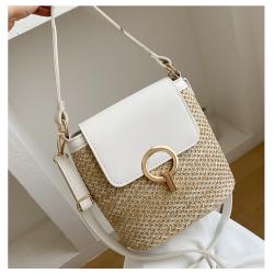 Straw Beach Vacation Woven Women's Bag 2023 New Fashion Trend Korean Version Versatile Fashion Handheld Crossbody Bucket Bags
