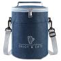 HR628 New Handheld One Shoulder Bento Bag Freshness Preservation Insulation Lunch Box Bag Oxford Round Barrel Insulation Bag