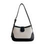 2024 New Product Stylish Sturdy Underarm Shoulder Bag Women Creative PU Stitching Canvas Handbags Luxury Ladies Korean Hand Bags