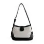 2024 New Product Stylish Sturdy Underarm Shoulder Bag Women Creative PU Stitching Canvas Handbags Luxury Ladies Korean Hand Bags