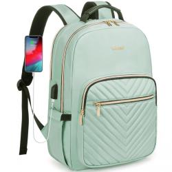 LOVEVOOK 2023 New Style Quilted school Daypack with USB Port waterproof business college travel backpack women's laptop backpack