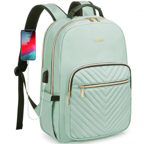 LOVEVOOK 2023 New Style Quilted school Daypack with USB Port waterproof business college travel backpack women's laptop backpack