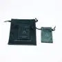 Flexography Customized Dark Green Velvet Drawstring Travel Shopping Handbag Small Medium Velvet Cosmetic Makeup Gift Bag