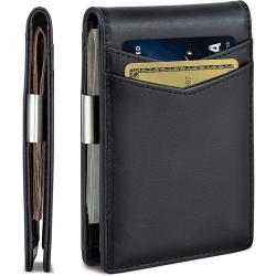 Money Clip Wallet Cards Holders RFID Leather Mens Wallet Slim Money Clip Wallets