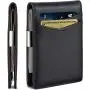 Money Clip Wallet Cards Holders RFID Leather Mens Wallet Slim Money Clip Wallets