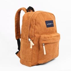 CHANGRONG Custom Lightweight  Casual Daypack corduroy backpack For Travel