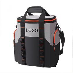 Wholesale OEM ODM Travel Office Work Food Insulated Lunch Bag Reusable Portable Soft Tarpaulin PEVA Shoulder Cooler Bag