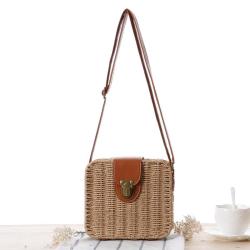 CCF658 Summer Straw Weaving Beach Bag For Women Holiday Shopping Straw Basket Bag Single-Shoulder Straw Small Bag
