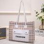 Wholesale 2024 Women's High-Capacity Tote Bags Fashionable Portable Ins Shoulder Bags Printed Letters Large Foreign Trade Bag
