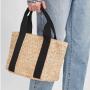 Bolsos New Fashion Ladies Bucket Bag Korean  Straw Woven Magnetic Button Bag Small Fresh Pure Color Handbag