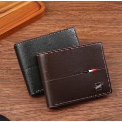 Men's leather wallet, bank credit card holder, casual short style PU leather change pocket, men's wallet