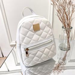Bolsos-para-mujeres Cute Backpack Girl Wholesale New Preppy Zipper Backpack Pu Leather Pure Color Fashion Backpack Polyester OEM