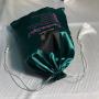 Large Green White Silk Satin Shoes Dust Drawstring Pouch
