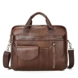 XL346 Genuine Leather Message Bags Men's Business Durable Laptop Bags Practical Simple Shoulder Bag Customized Logo Beiefcase