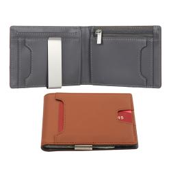 Wholesale men money clip leather mens wallet card holder rfid pu money clips wallets