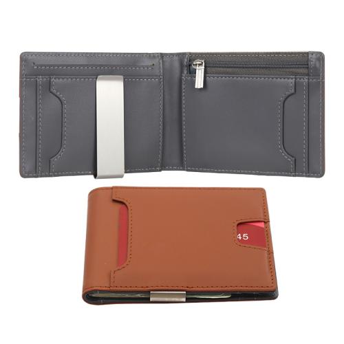 Wholesale men money clip leather mens wallet card holder rfid pu money clips wallets