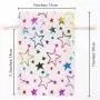Gelory 5x7 Inch Color Star Burlap Gift Linen Drawstring Bags Jewelry Pouches For Party Wedding Favors Crafts