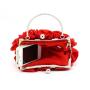 Fashion Purse Wristlet Handle Red Rose Flower Bridal Dress Handbag Clutch Purse Evening Bags Party Ladies Purse With Chain