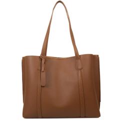 ZR415 High Capacity Women's Bag 2023 New Trendy Car Stitching Casual Tote Bag Minimalist PU One Shoulder Portable Shopping Bag