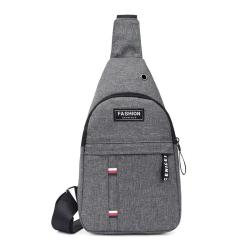 Custom Logo Earphone Hole Waterproof Sport Shoulder Sling Crossbody Men Chest Pack Bag Men Sling Bag Free Sample