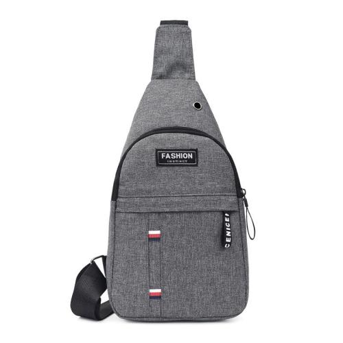 Custom Logo Earphone Hole Waterproof Sport Shoulder Sling Crossbody Men Chest Pack Bag Men Sling Bag Free Sample