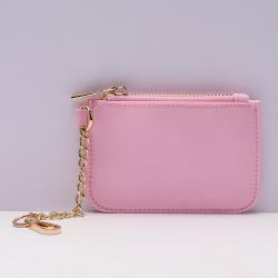 2022 Keymay Hot Sale Cute Nylon Portable Waterproof Personalized Letter Patches Mini Wallet Pouch Coin Purse Keychain for Girls