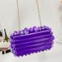 Custom New fashion purple green blue vintage acrylic clutch bag ladies party wedding acrylic bead bag evening acrylic pearl bag