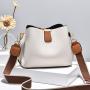 Simple And Casual Lychee Patterned Bucket Bag PU New Trendy Multi Color Shoulder Bag Handbags Brands China Brand Women Bags