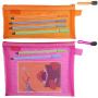 Gelory Zipper Mesh File Bags Folder Document Pockets Nylon Pencil Case Cosmetic Storage Office Pouch Holder