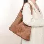 Custom High Quality Luxury Brand Designer Large Capacity Woven Pu Leather Bags Soft Handbag Single Shoulder Tote Bucket Bag