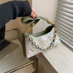 Flower Printing Women'S Bags Shoulder Bag Pure Color Handbag Tote Bag Pu Leather Handbag Manufacturer Customize