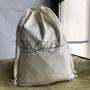 Nude Custom Luxury Cotton Linen Gift Packaging Pouch With Logo Promotional Drawstring Bag