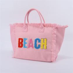 Personalized Summer Bag Large Fringe Canvas Bag Weekender Girls Trip Gift Vacation tote ladys traveling bag girls handbags beach