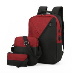 KBW556 Hot Wholesale Usb Charging Backpack Oxford Cloth Stitching Business Book Computer Bag Three Sets of Shoulder Bag