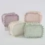Custom Designer Low MOQ Zipper Eco Friendly Cotton Ruffle Gingham Coin Purses Cute Girls Bags For Children