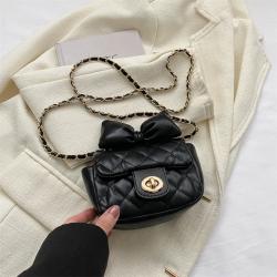 Bowknot Leather Crossbody Bags For Women Diamond Lattice Pu Designer Women Bags Fashion Chain Taschen CY104