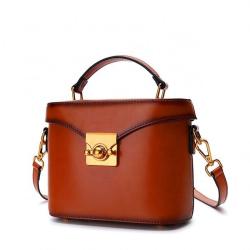 2019 New Messenger Bag Female Cowhide Casual Retro Handbag Fashion Wild Bucket Bag