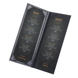 Custom menu covers leather restaurant PU smooth leather menu holder board